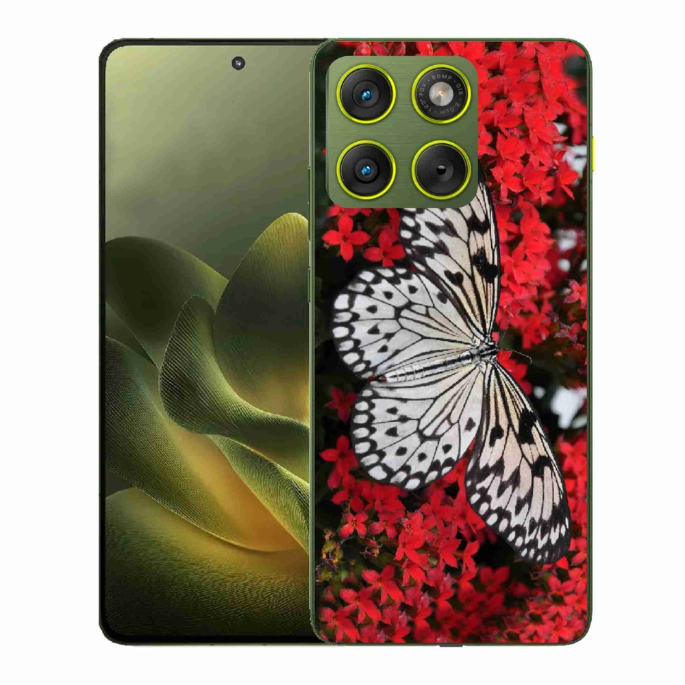 Gélový kryt mmCase na Motorola Edge 70 - čiernobiely motýľ 1