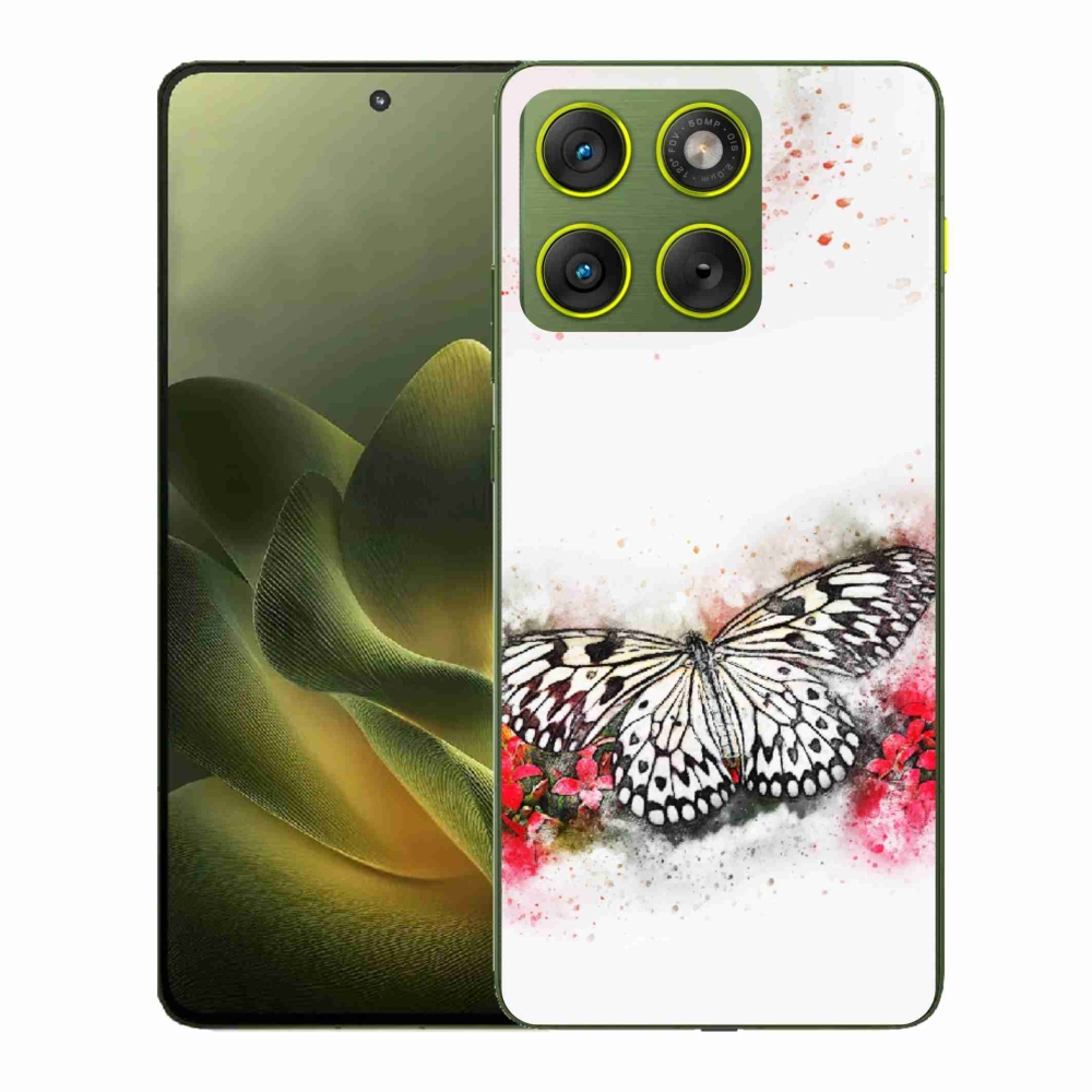 Gélový kryt mmCase na Motorola Edge 70 - čiernobiely motýľ