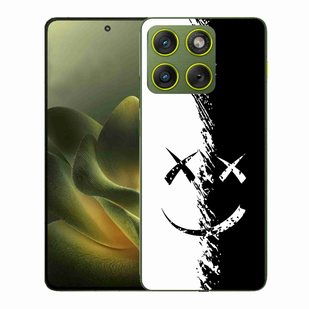 Gélový kryt mmCase na Motorola Edge 70 - čiernobiely smajlík