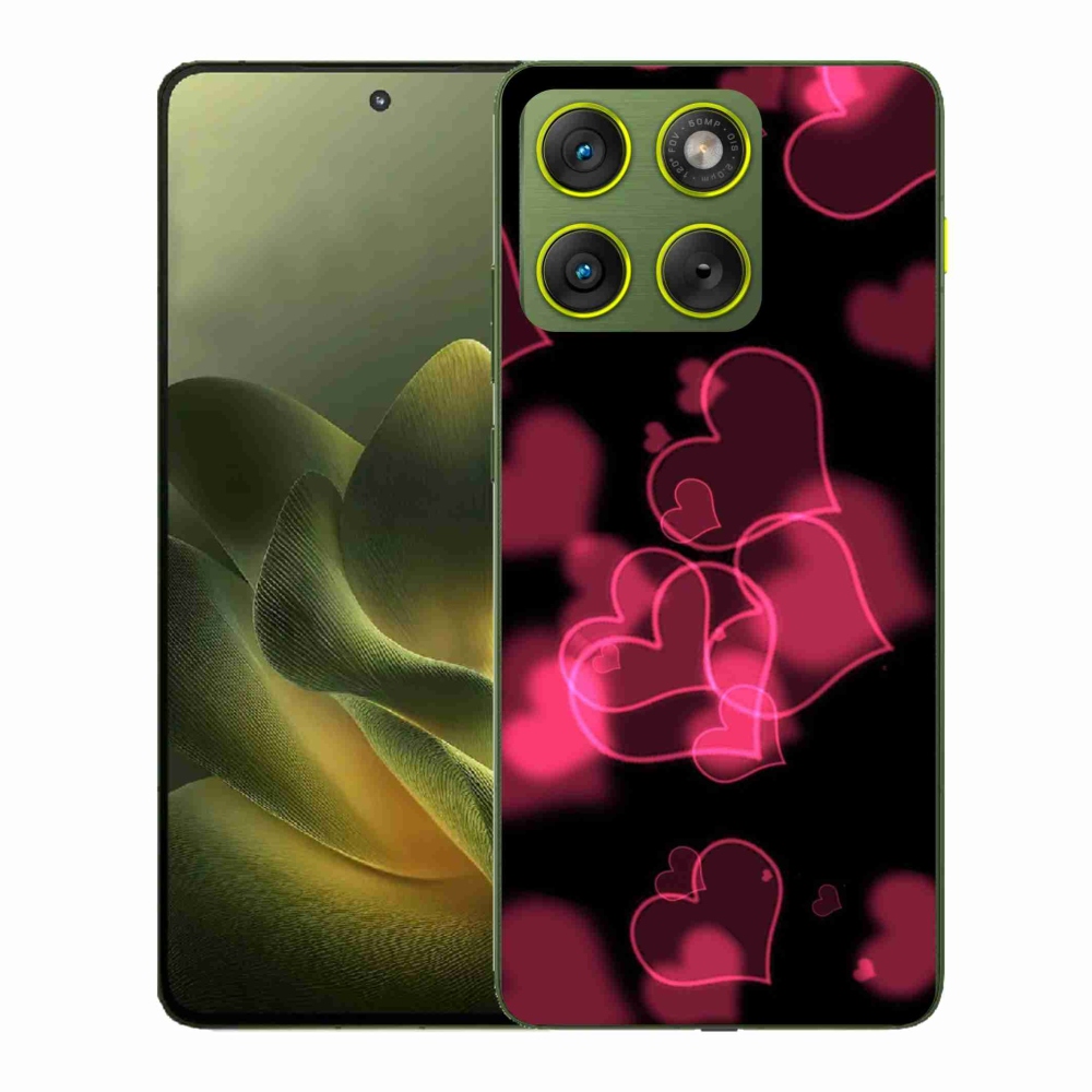 Gélový kryt mmCase na Motorola Edge 70 - červená srdiečka