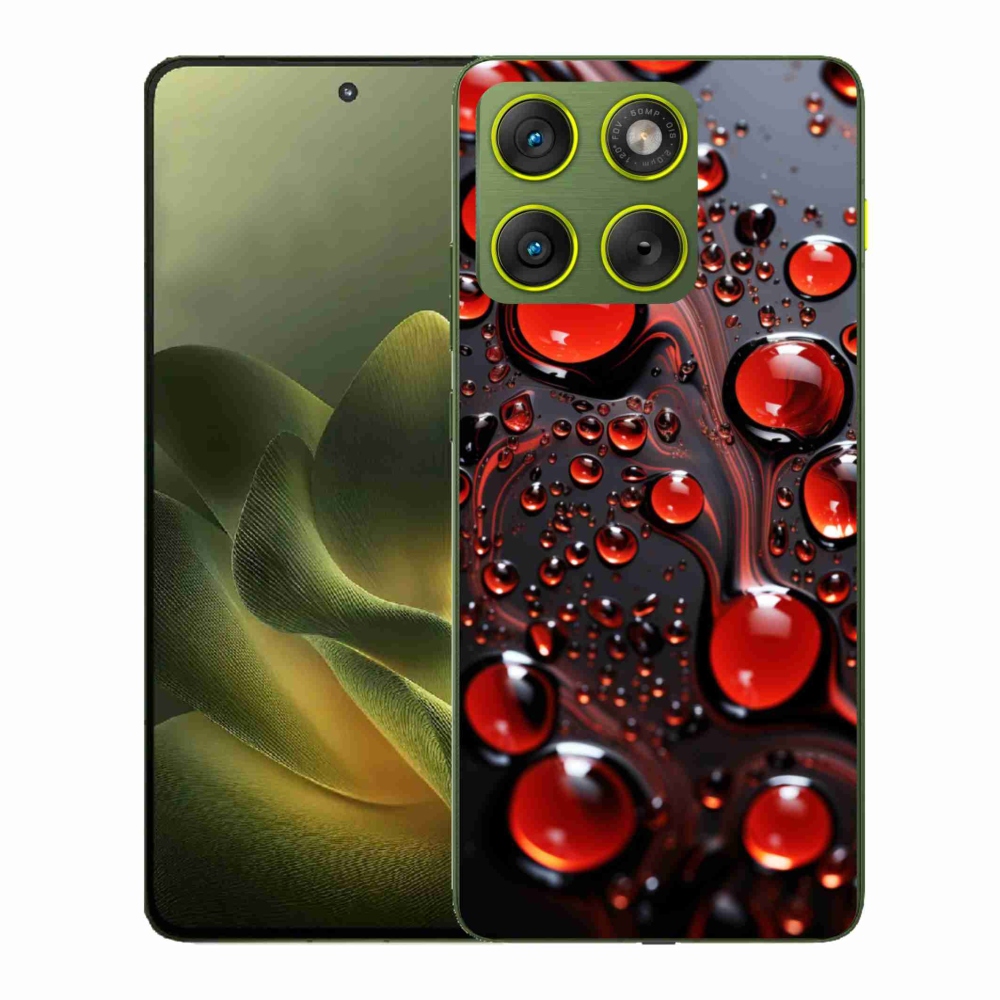 Gélový kryt mmCase na Motorola Edge 70 - červené kvapky 2