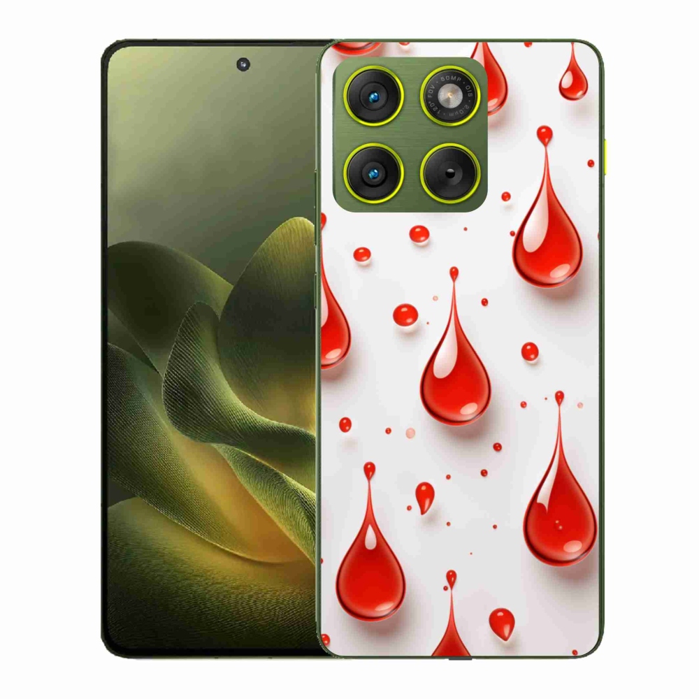 Gélový kryt mmCase na Motorola Edge 70 - červené kvapky