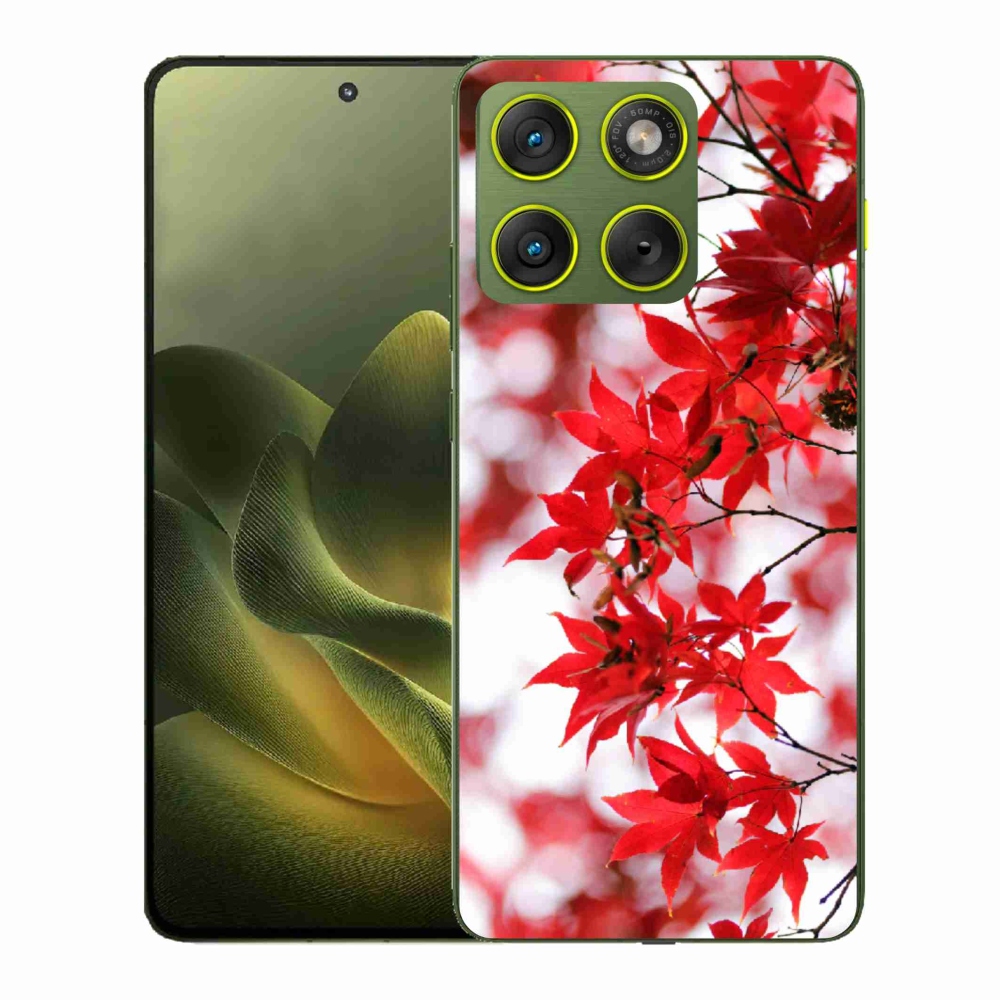 Gélový kryt mmCase na Motorola Edge 70 - červené listy