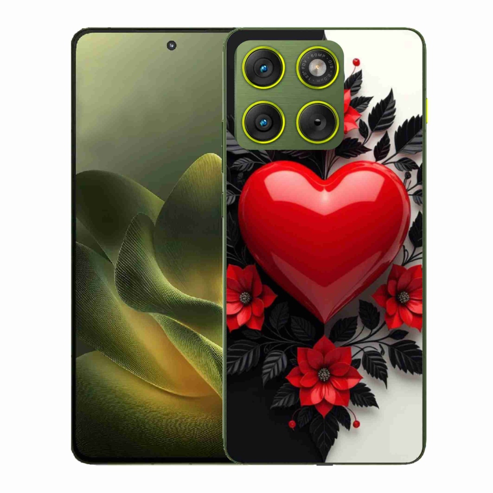Gélový kryt mmCase na Motorola Edge 70 - červené srdce