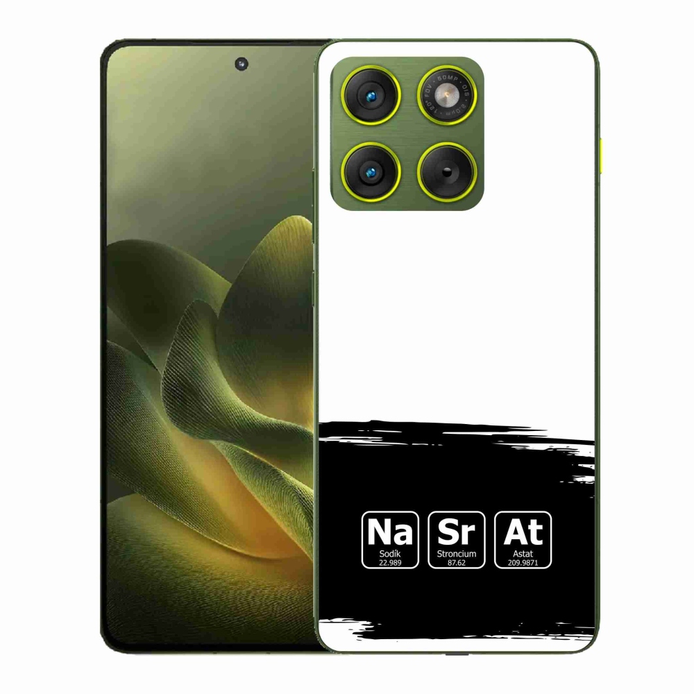 Gélový kryt mmCase na Motorola Edge 70 - chemické prvky čiernobiele pozadie