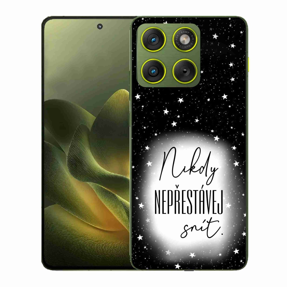 Gélový kryt mmCase na Motorola Edge 70 - citát 1 bieločierne pozadie