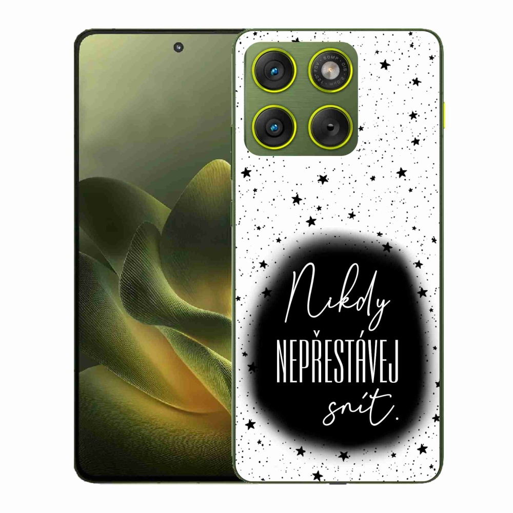 Gélový kryt mmCase na Motorola Edge 70 - citát 1 čiernobiele pozadie