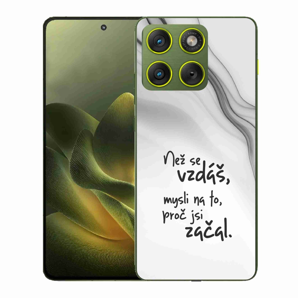 Gélový kryt mmCase na Motorola Edge 70 - citát 2 biele pozadie