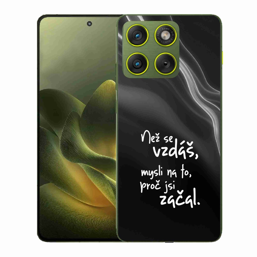 Gélový kryt mmCase na Motorola Edge 70 - citát 2 čierne pozadie