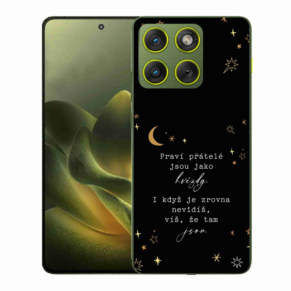 Gélový kryt mmCase na Motorola Edge 70 - citát 6 čierne pozadie