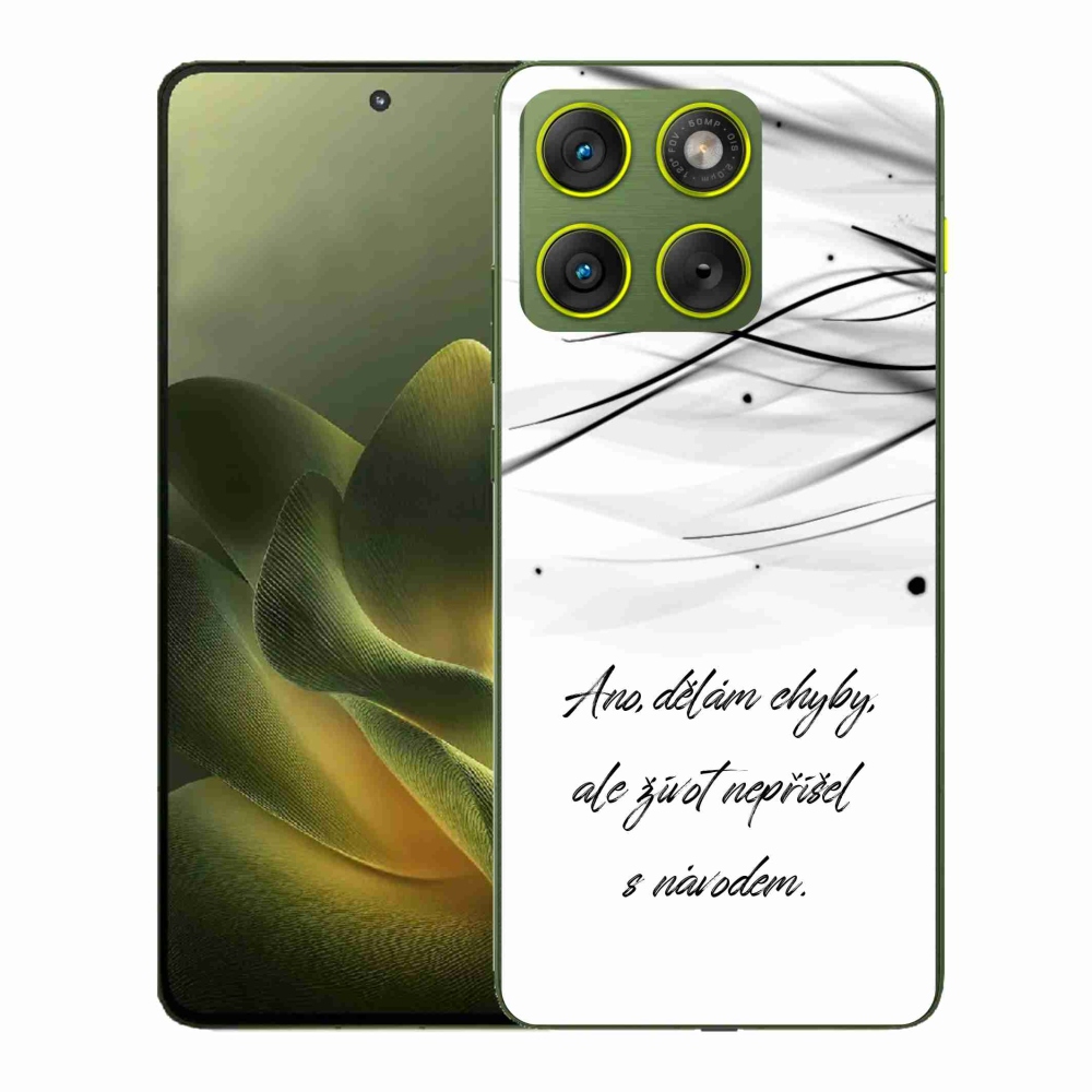 Gélový kryt mmCase na Motorola Edge 70 - citát biele pozadie