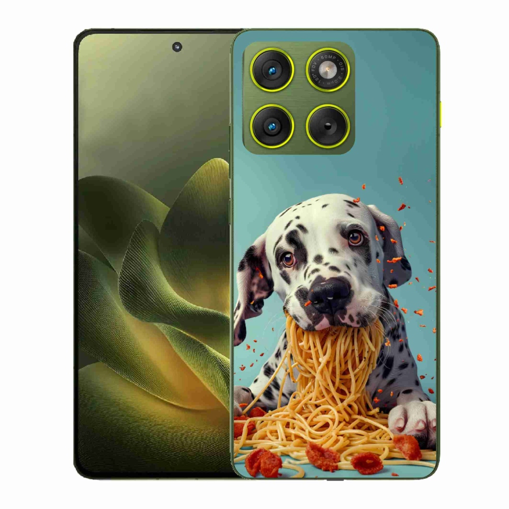 Gélový kryt mmCase na Motorola Edge 70 - dalmatín a špagety