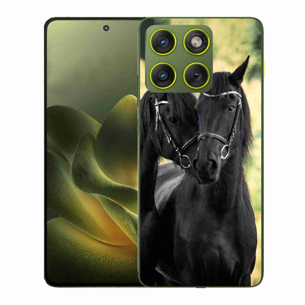 Gélový kryt mmCase na Motorola Edge 70 - dva čierne kone