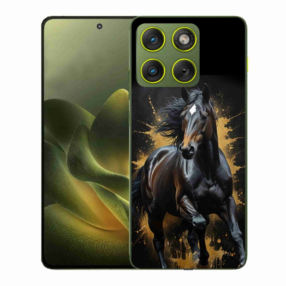 Gélový kryt mmCase na Motorola Edge 70 - elegantný čierny žrebec