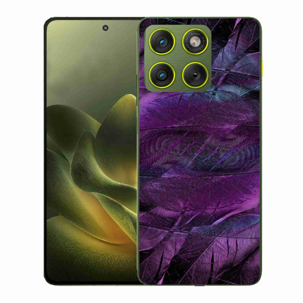 Gélový kryt mmCase na Motorola Edge 70 - fialové pierka