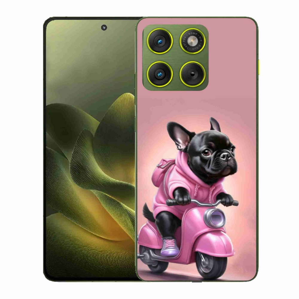 Gélový kryt mmCase na Motorola Edge 70 - francúzsky buldoček na skútri