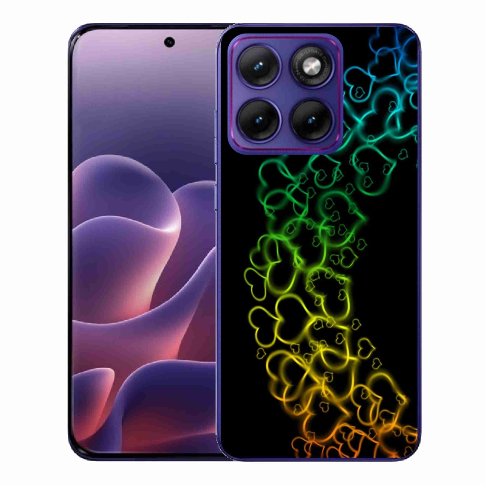 Gélový kryt mmCase na Motorola Edge 70 Fusion - farebné srdiečka