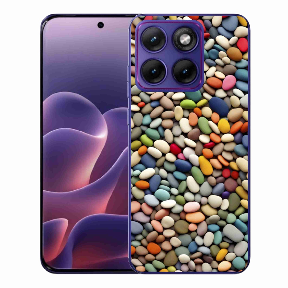 Gélový kryt mmCase na Motorola Edge 70 Fusion - farebné kamienky 2