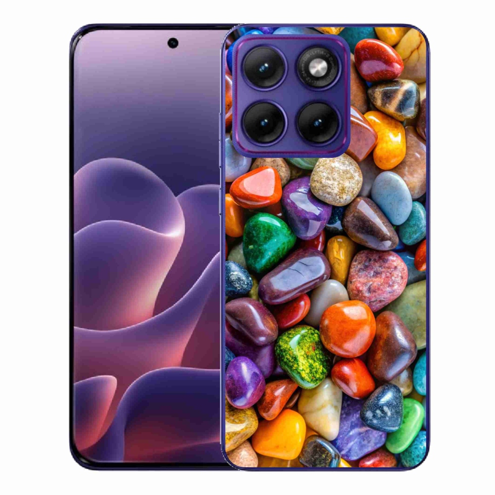 Gélový kryt mmCase na Motorola Edge 70 Fusion - farebné kamienky