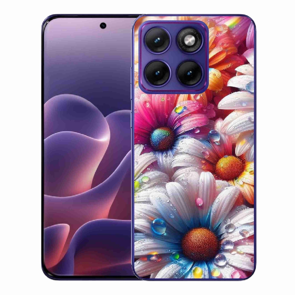 Gélový kryt mmCase na Motorola Edge 70 Fusion - farebné margaréty