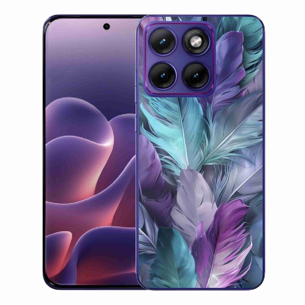 Gélový kryt mmCase na Motorola Edge 70 Fusion - farebné perie 2