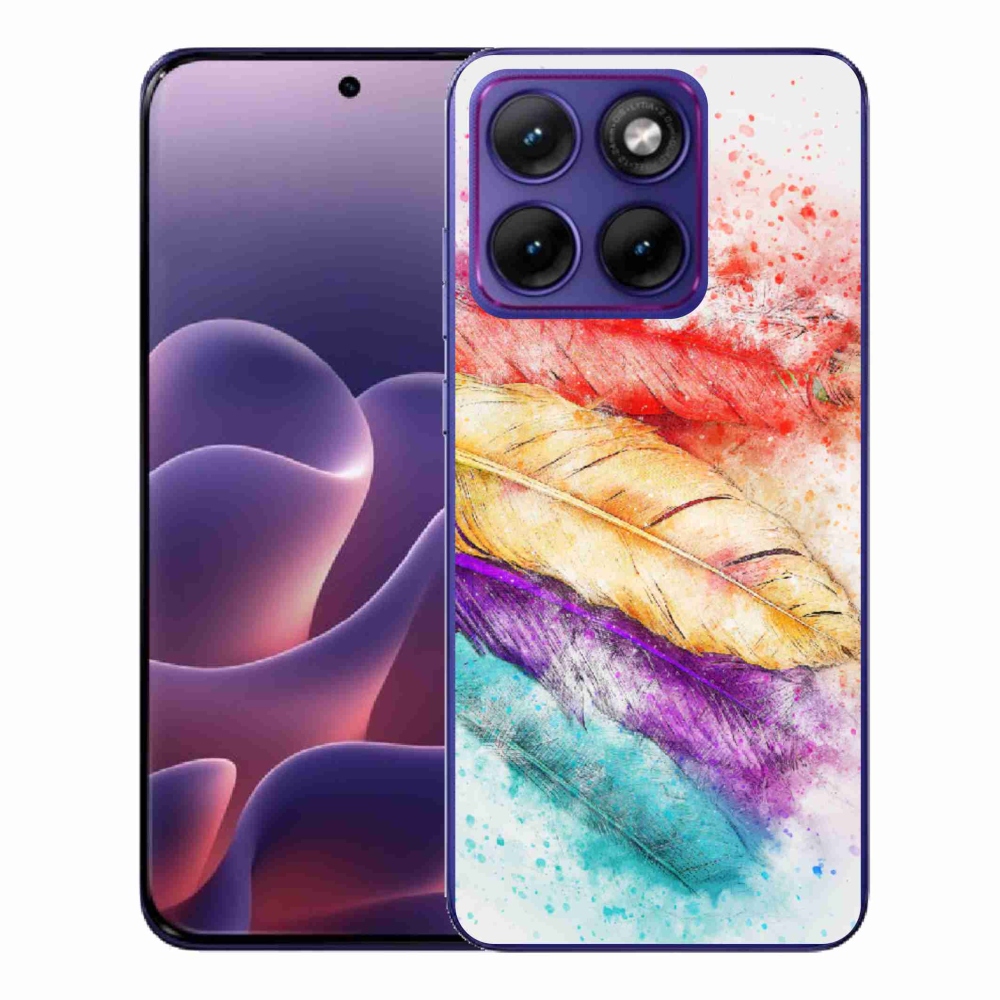 Gélový kryt mmCase na Motorola Edge 70 Fusion - farebné perie