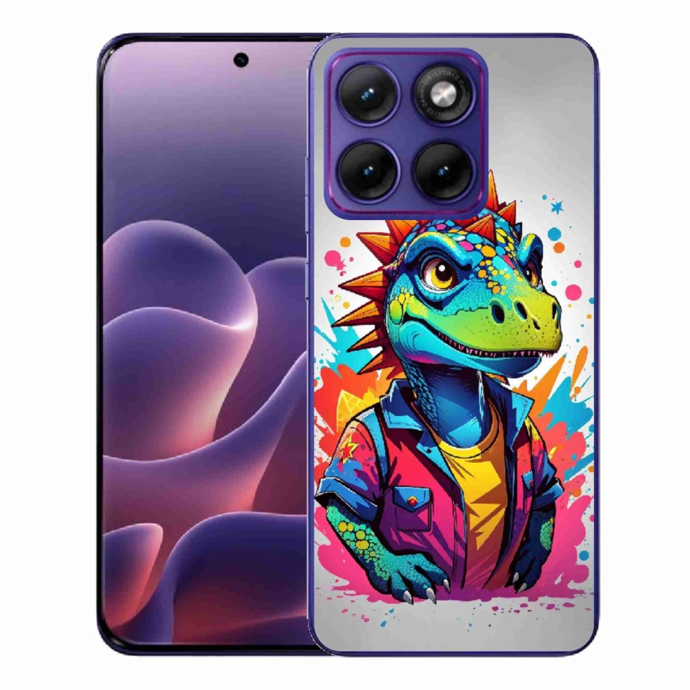 Gélový kryt mmCase na Motorola Edge 70 Fusion - farebný dinosaurus