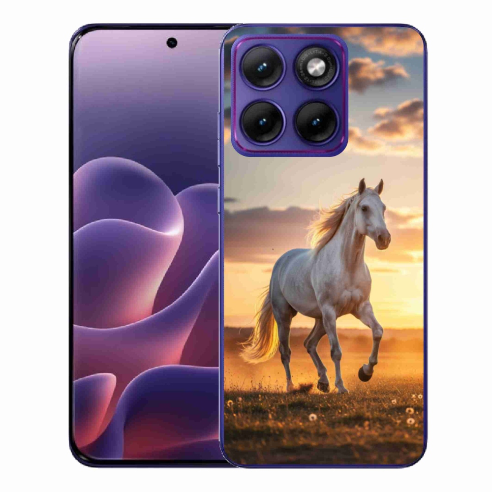 Gélový kryt mmCase na Motorola Edge 70 Fusion - bežiaci biely kôň 2