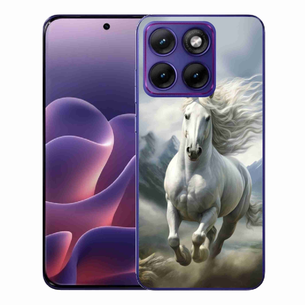 Gélový kryt mmCase na Motorola Edge 70 Fusion - bežiaci biely kôň 3