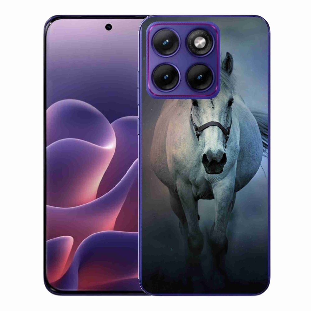 Gélový kryt mmCase na Motorola Edge 70 Fusion - bežiaci biely kôň