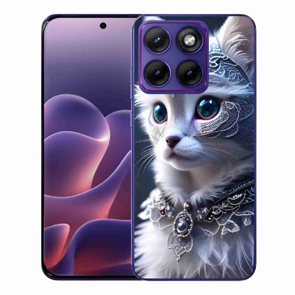 Gélový kryt mmCase na Motorola Edge 70 Fusion - biela mačka