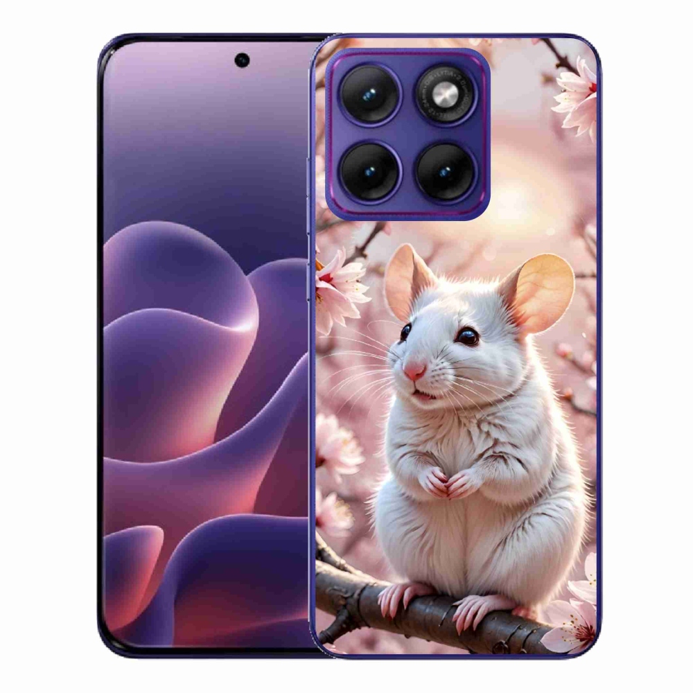 Gélový kryt mmCase na Motorola Edge 70 Fusion - biela myš na vetve
