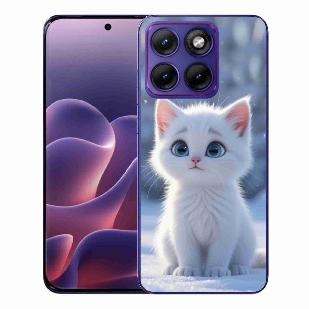 Gélový kryt mmCase na Motorola Edge 70 Fusion - biele mačiatko 3
