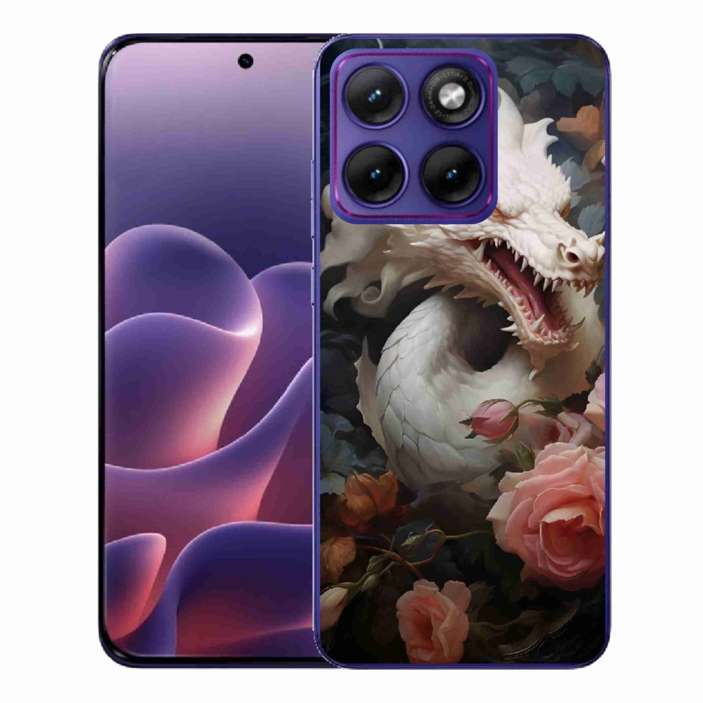 Gélový kryt mmCase na Motorola Edge 70 Fusion - biely drak