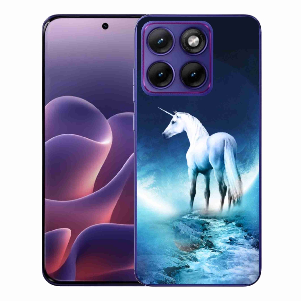 Gélový kryt mmCase na Motorola Edge 70 Fusion - biely jednorožec