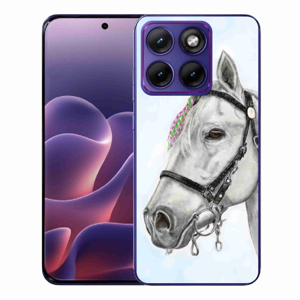 Gélový kryt mmCase na Motorola Edge 70 Fusion - biely kôň 1