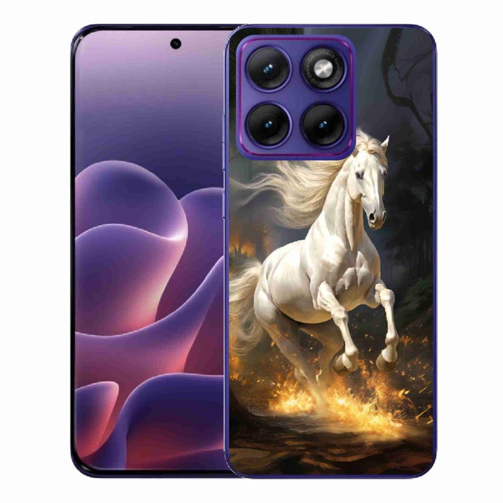 Gélový kryt mmCase na Motorola Edge 70 Fusion - biely kôň 2