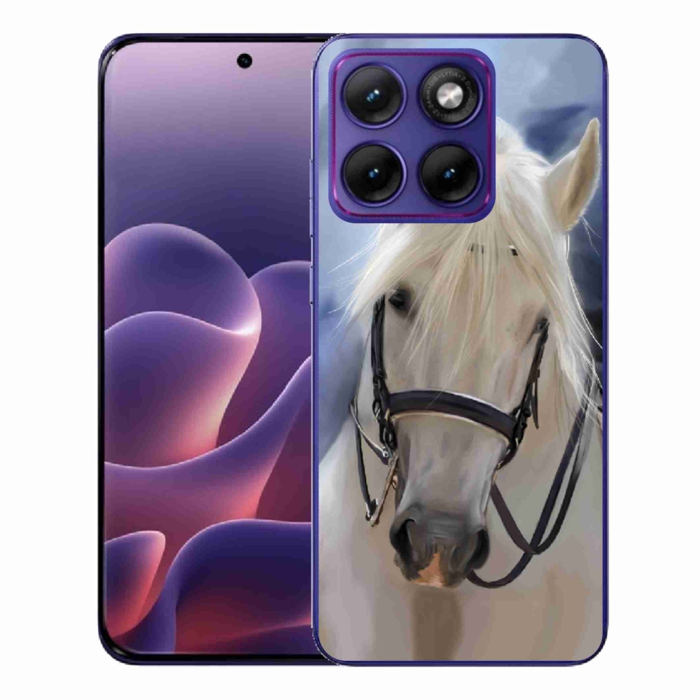 Gélový kryt mmCase na Motorola Edge 70 Fusion - biely kôň