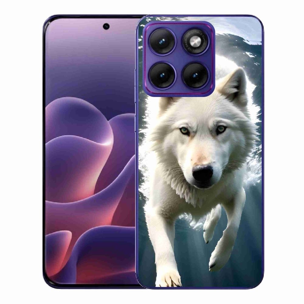 Gélový kryt mmCase na Motorola Edge 70 Fusion - biely vlk