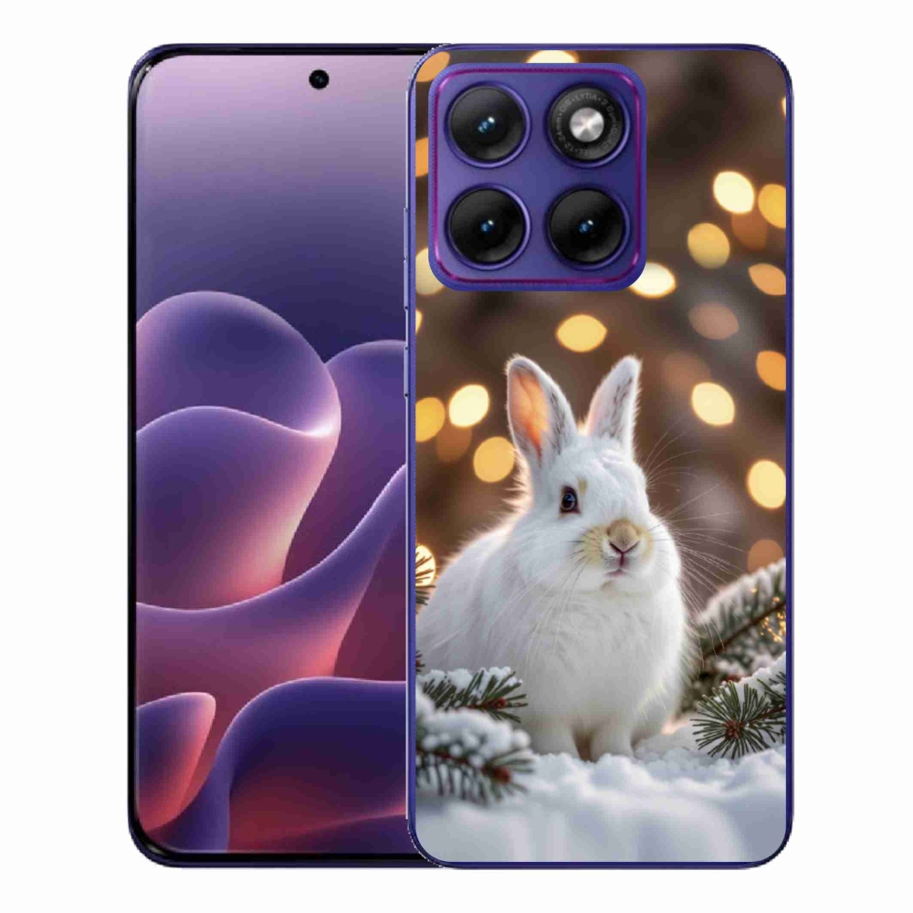 Gélový kryt mmCase na Motorola Edge 70 Fusion - biely zajac