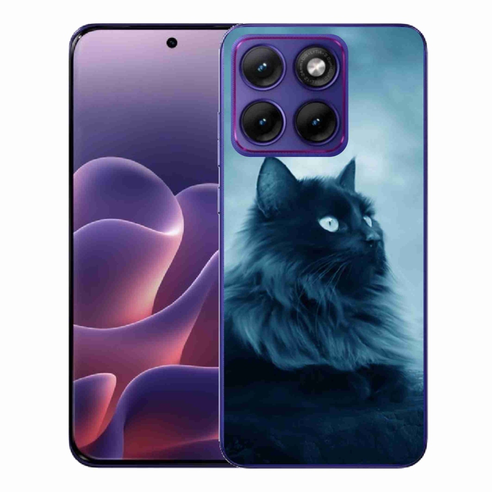 Gélový kryt mmCase na Motorola Edge 70 Fusion - čierna mačka 1