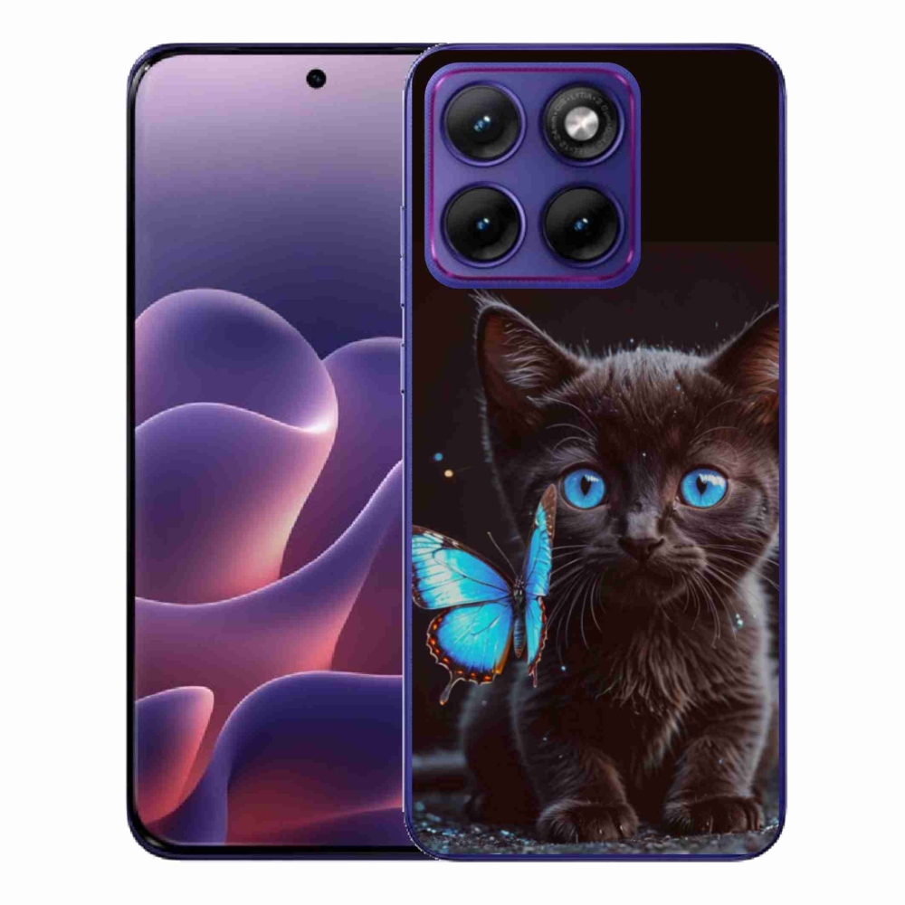 Gélový kryt mmCase na Motorola Edge 70 Fusion - čierne mačiatko 3