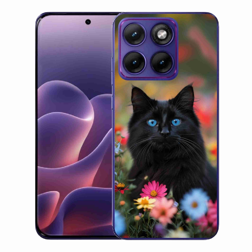 Gélový kryt mmCase na Motorola Edge 70 Fusion - čierne mačiatko 4
