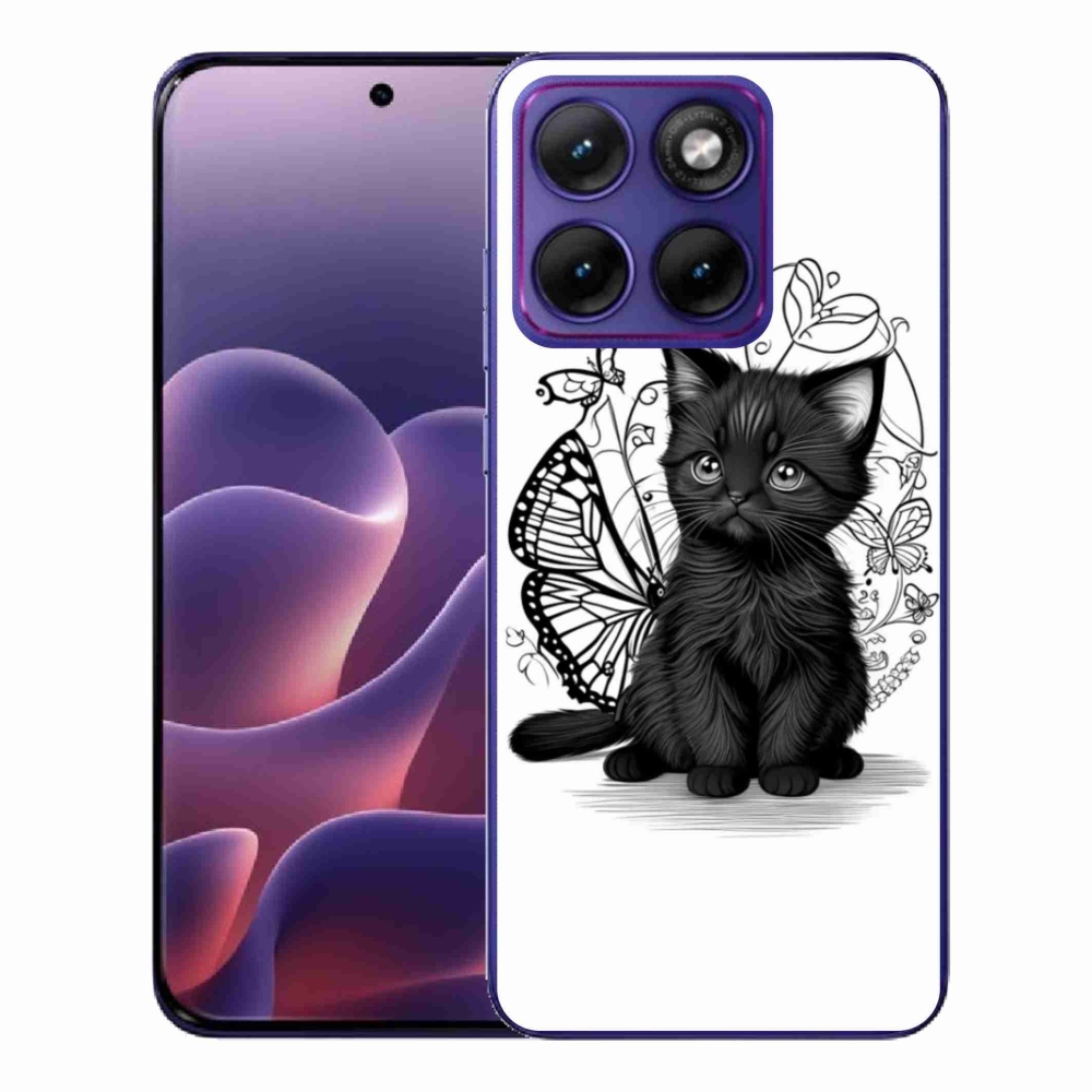 Gélový kryt mmCase na Motorola Edge 70 Fusion - čierne mačiatko