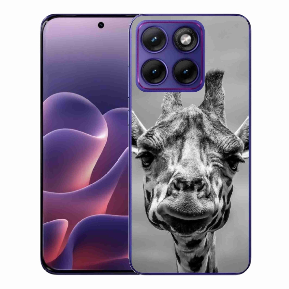Gélový kryt mmCase na Motorola Edge 70 Fusion - čiernobiela žirafa
