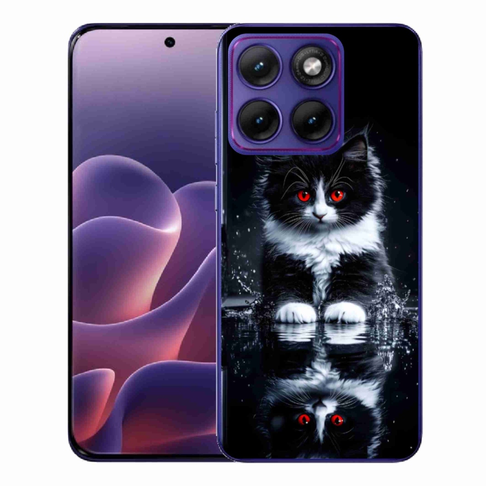 Gélový kryt mmCase na Motorola Edge 70 Fusion - čiernobiele mačiatko