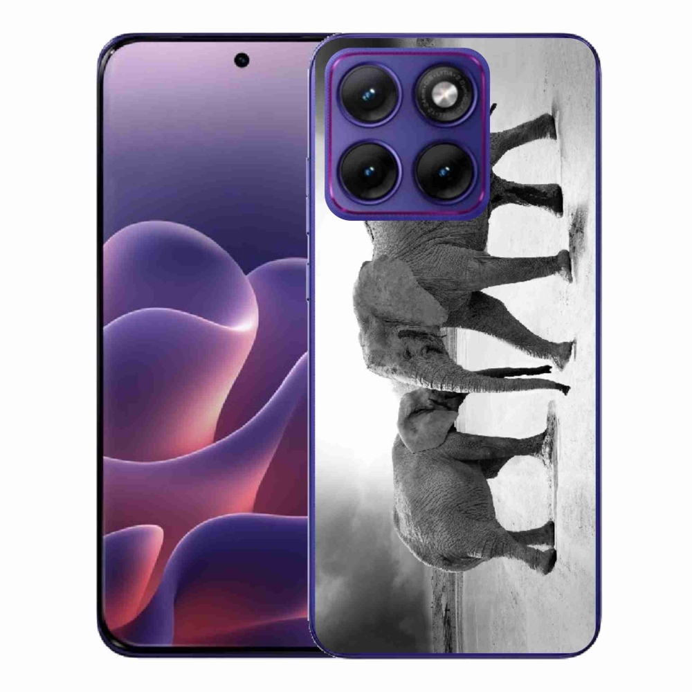 Gélový kryt mmCase na Motorola Edge 70 Fusion - čiernobieli slony