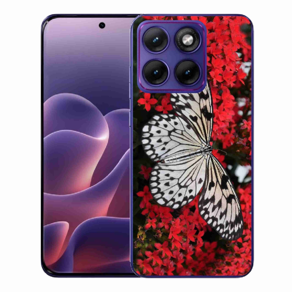 Gélový kryt mmCase na Motorola Edge 70 Fusion - čiernobiely motýľ 1