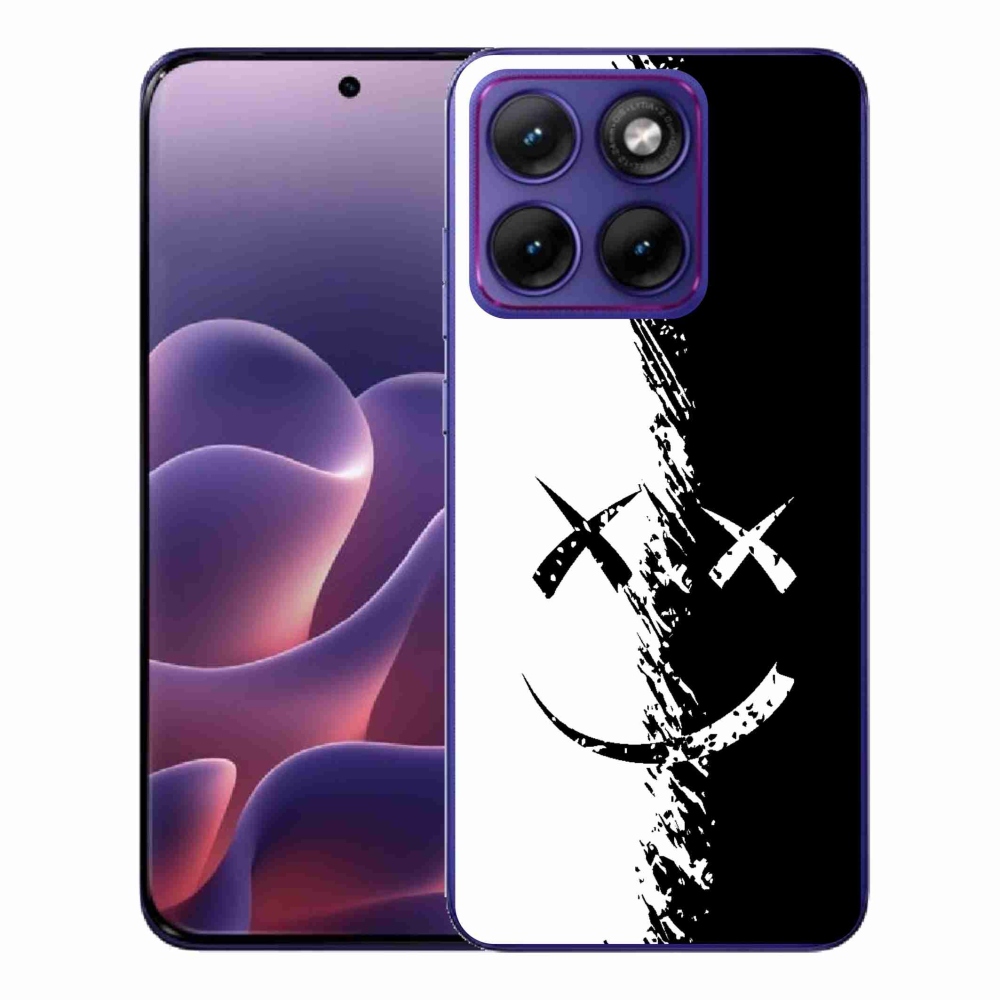 Gélový kryt mmCase na Motorola Edge 70 Fusion - čiernobiely smajlík