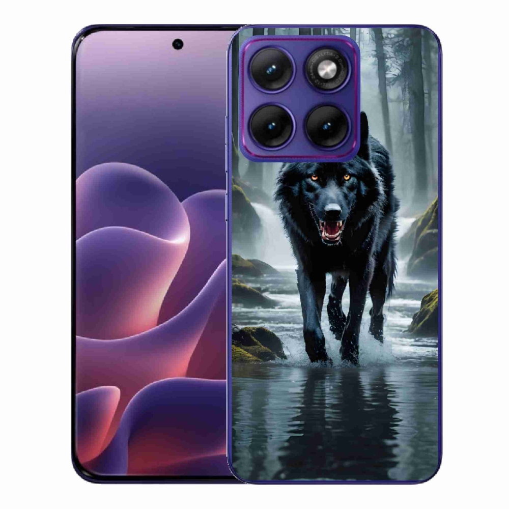 Gélový kryt mmCase na Motorola Edge 70 Fusion - čierny vlk